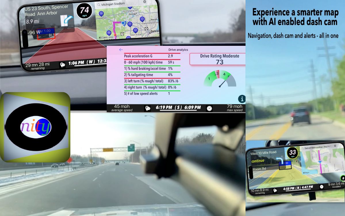 Nity dashcam and navigation preview